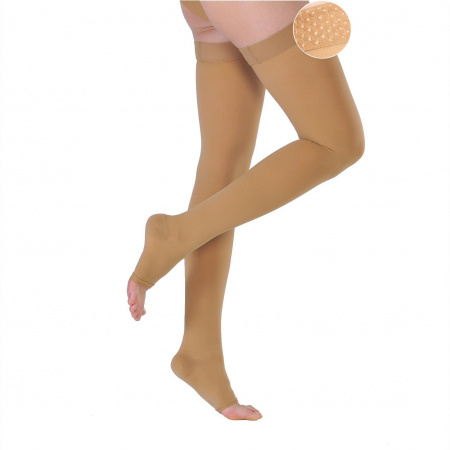 Чулки компрессионные женские Интекс, 1 класс компрессии, с открытым носком, арт. ЧИО1