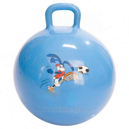 М-360 Мяч для занятий лечебной физкультурой (с ручкой, 60 см голубой)